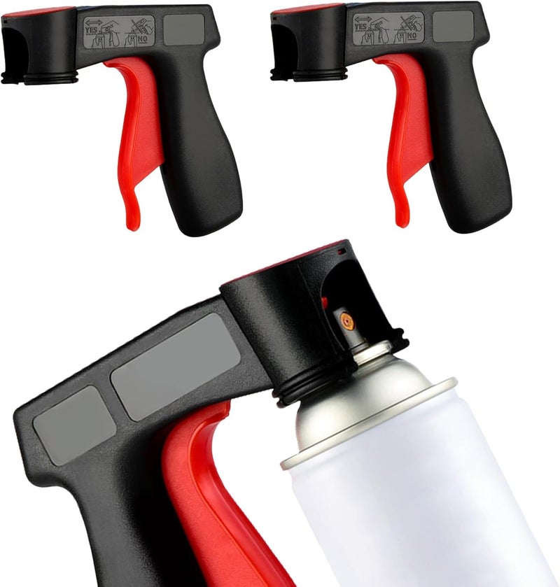 CHRYMUM 2PCS Instant Aerosol Trigger Handle, Instantly Converts Spray Cans into Spray Guns - Full Hand Grip, Reusable, Easy to Clip-On & Off - Universal Fit, Use on Spray Paint, Adhesives, Lubricants - Image 1